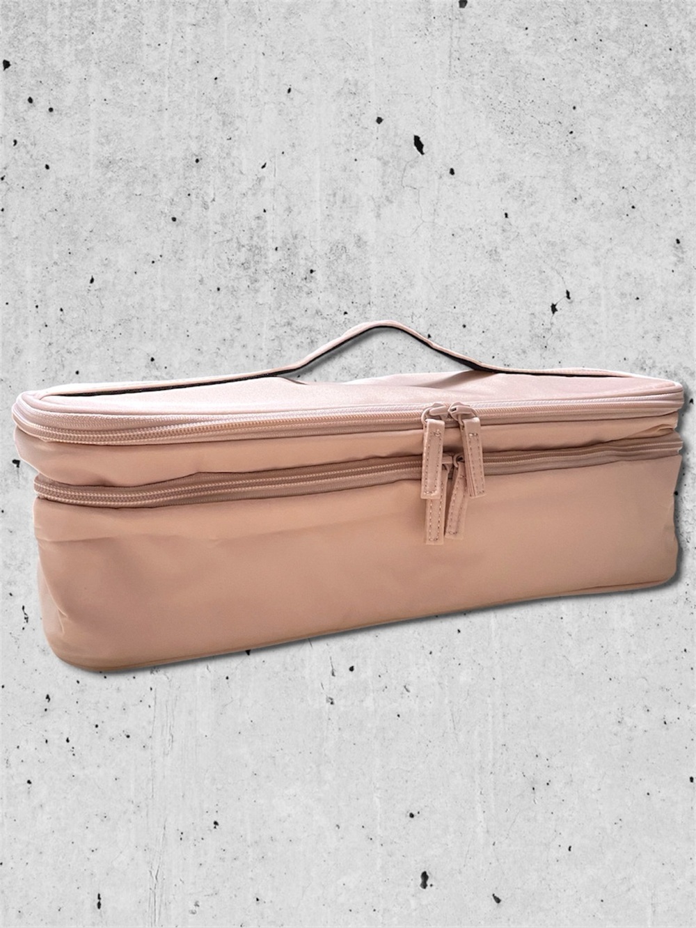 Blush Pink Double-Layer Travel Organizer Case